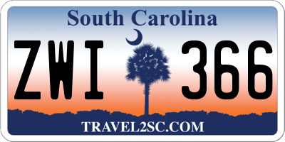 SC license plate ZWI366