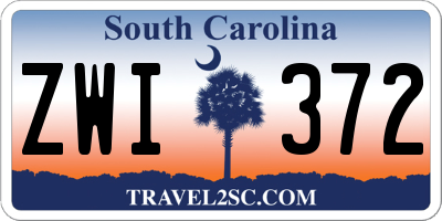SC license plate ZWI372