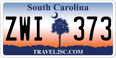 SC license plate ZWI373