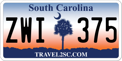 SC license plate ZWI375