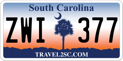 SC license plate ZWI377