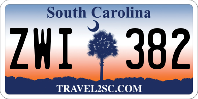 SC license plate ZWI382