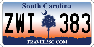 SC license plate ZWI383