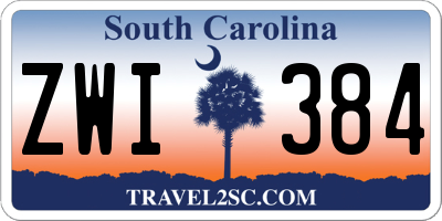 SC license plate ZWI384