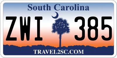 SC license plate ZWI385