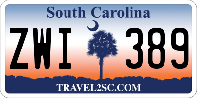 SC license plate ZWI389