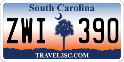 SC license plate ZWI390
