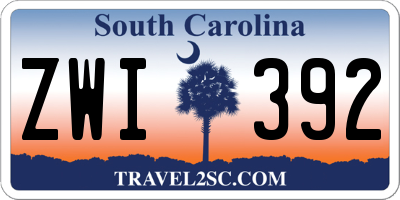 SC license plate ZWI392