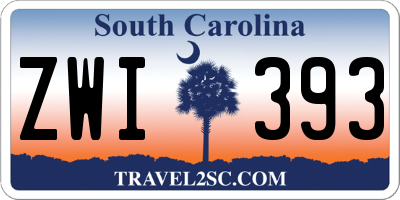 SC license plate ZWI393