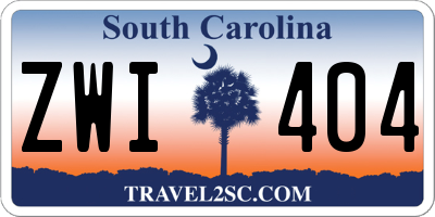 SC license plate ZWI404