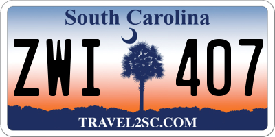 SC license plate ZWI407