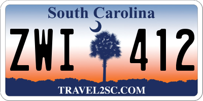 SC license plate ZWI412