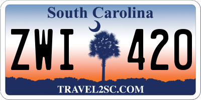 SC license plate ZWI420