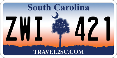 SC license plate ZWI421