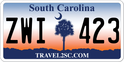 SC license plate ZWI423