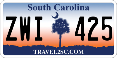 SC license plate ZWI425