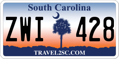 SC license plate ZWI428