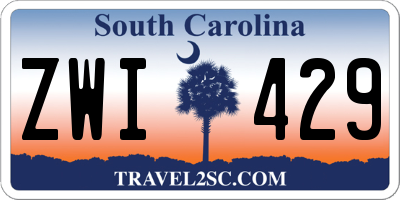 SC license plate ZWI429