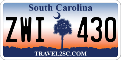 SC license plate ZWI430