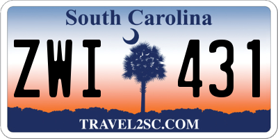 SC license plate ZWI431