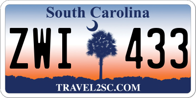 SC license plate ZWI433