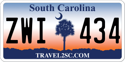 SC license plate ZWI434