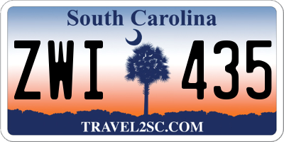 SC license plate ZWI435