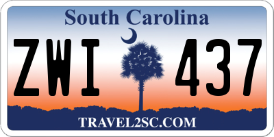 SC license plate ZWI437