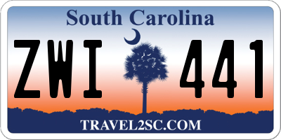 SC license plate ZWI441