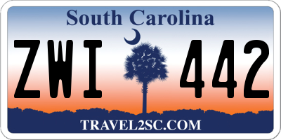 SC license plate ZWI442