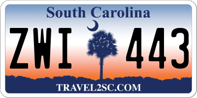 SC license plate ZWI443