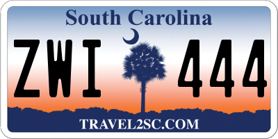 SC license plate ZWI444