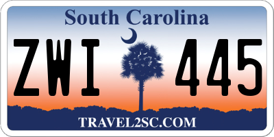 SC license plate ZWI445