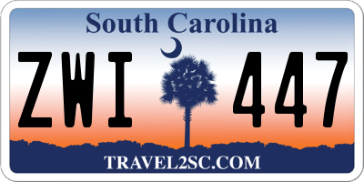 SC license plate ZWI447