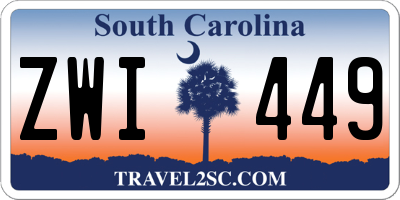 SC license plate ZWI449