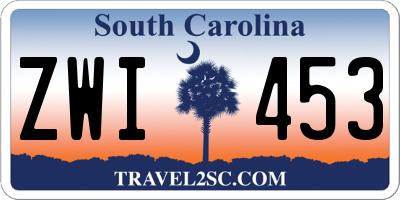 SC license plate ZWI453