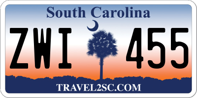 SC license plate ZWI455