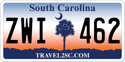 SC license plate ZWI462