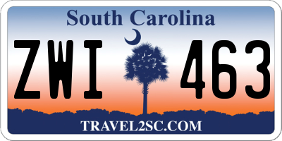 SC license plate ZWI463