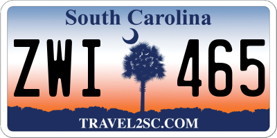 SC license plate ZWI465