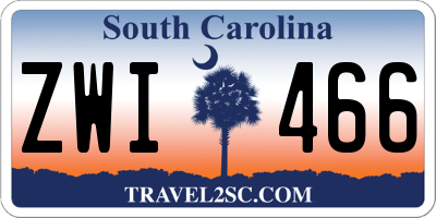 SC license plate ZWI466