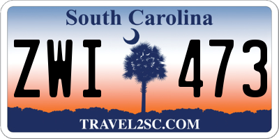 SC license plate ZWI473