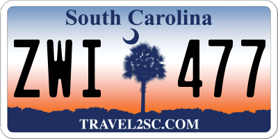 SC license plate ZWI477