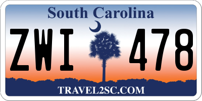 SC license plate ZWI478