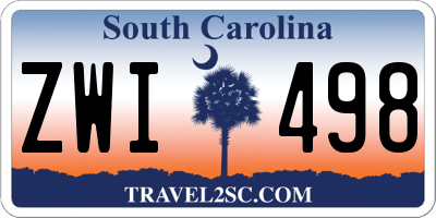 SC license plate ZWI498