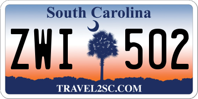 SC license plate ZWI502