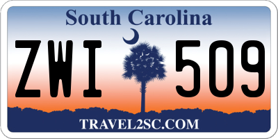 SC license plate ZWI509