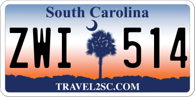 SC license plate ZWI514