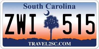 SC license plate ZWI515