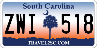 SC license plate ZWI518